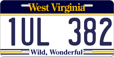 WV license plate 1UL382
