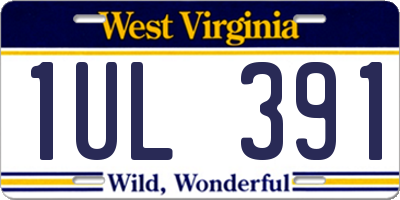 WV license plate 1UL391