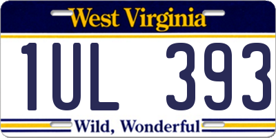 WV license plate 1UL393