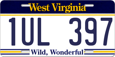WV license plate 1UL397