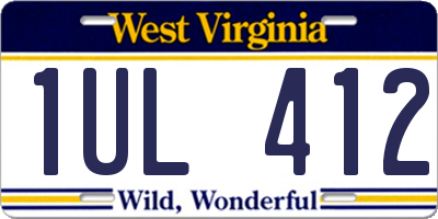 WV license plate 1UL412