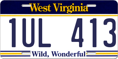 WV license plate 1UL413
