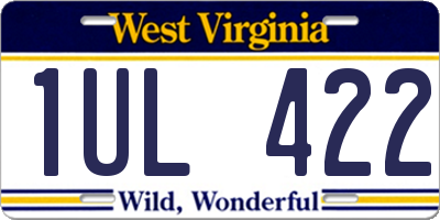 WV license plate 1UL422