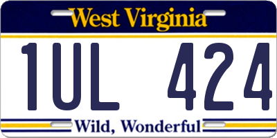 WV license plate 1UL424