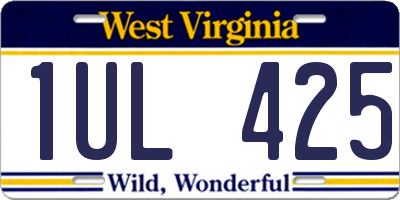 WV license plate 1UL425