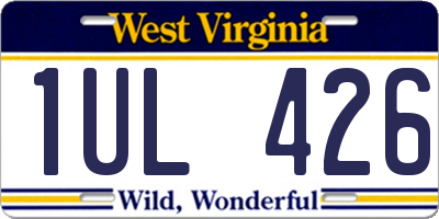 WV license plate 1UL426