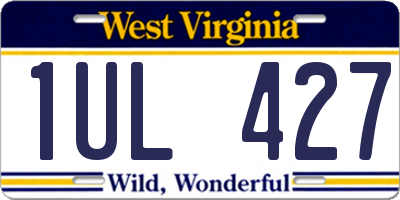 WV license plate 1UL427