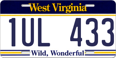 WV license plate 1UL433