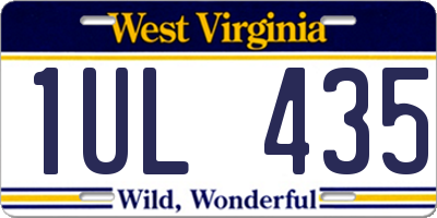 WV license plate 1UL435