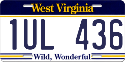 WV license plate 1UL436