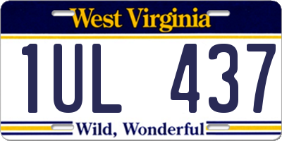 WV license plate 1UL437