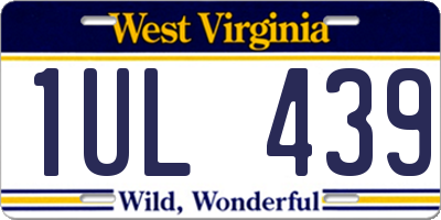 WV license plate 1UL439
