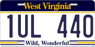 WV license plate 1UL440