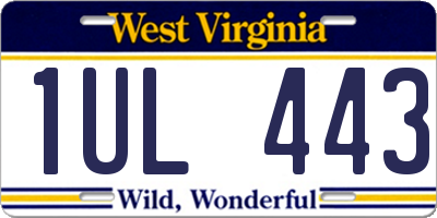 WV license plate 1UL443