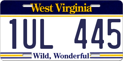 WV license plate 1UL445