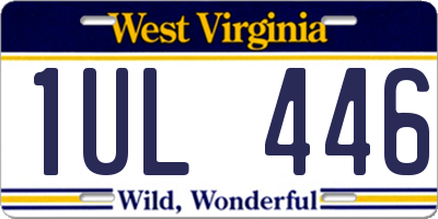 WV license plate 1UL446