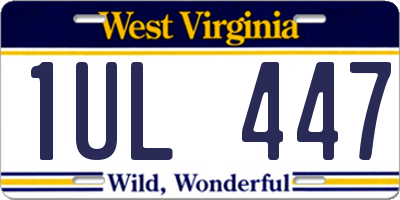WV license plate 1UL447