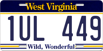 WV license plate 1UL449