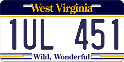 WV license plate 1UL451