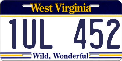 WV license plate 1UL452
