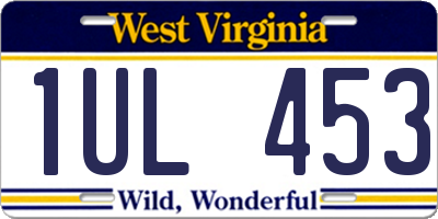 WV license plate 1UL453