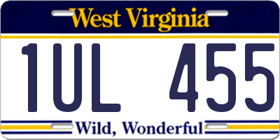 WV license plate 1UL455