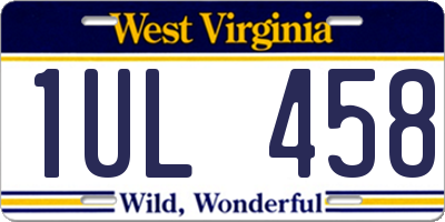 WV license plate 1UL458