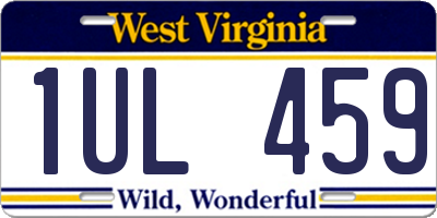 WV license plate 1UL459