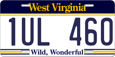 WV license plate 1UL460
