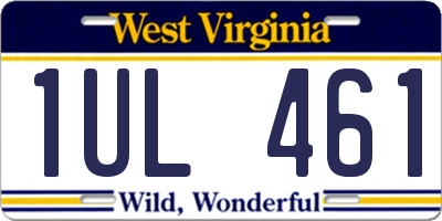 WV license plate 1UL461