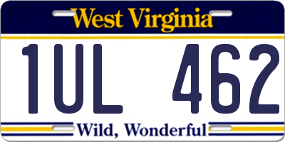 WV license plate 1UL462