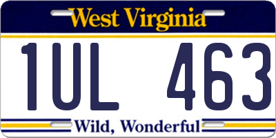 WV license plate 1UL463
