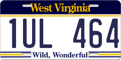 WV license plate 1UL464