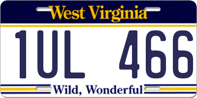 WV license plate 1UL466