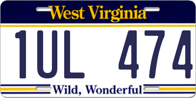 WV license plate 1UL474