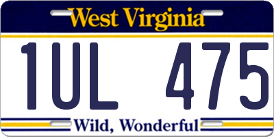 WV license plate 1UL475