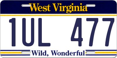 WV license plate 1UL477