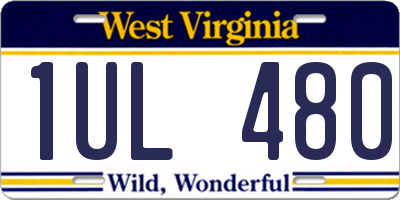 WV license plate 1UL480