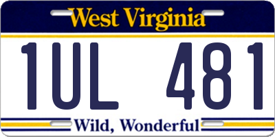 WV license plate 1UL481