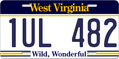 WV license plate 1UL482