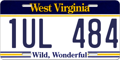 WV license plate 1UL484