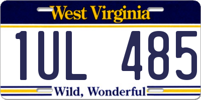 WV license plate 1UL485