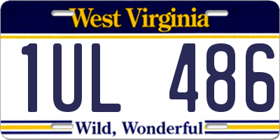WV license plate 1UL486