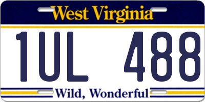 WV license plate 1UL488