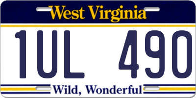 WV license plate 1UL490
