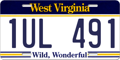 WV license plate 1UL491