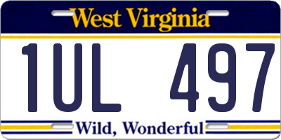 WV license plate 1UL497