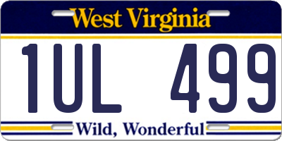 WV license plate 1UL499
