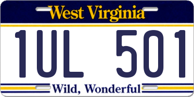 WV license plate 1UL501