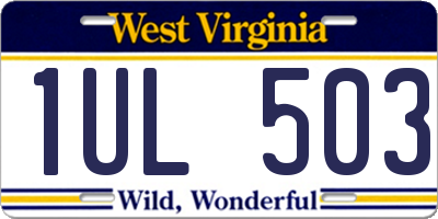 WV license plate 1UL503